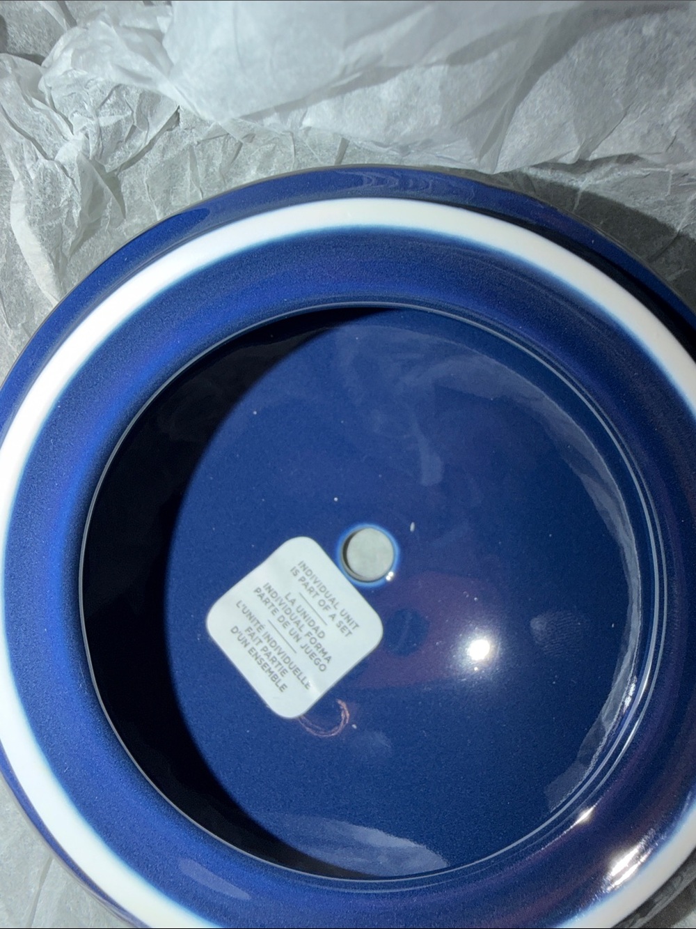 KATE SPADE & LENOX HONEY POT- Silver with bright blue interior. - Picture 6 of 14